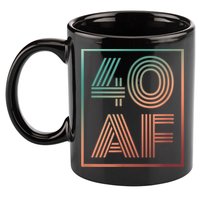 40 Af 40th Birthday Forty Years Old Retro 11oz C Handle Ceramic Mug