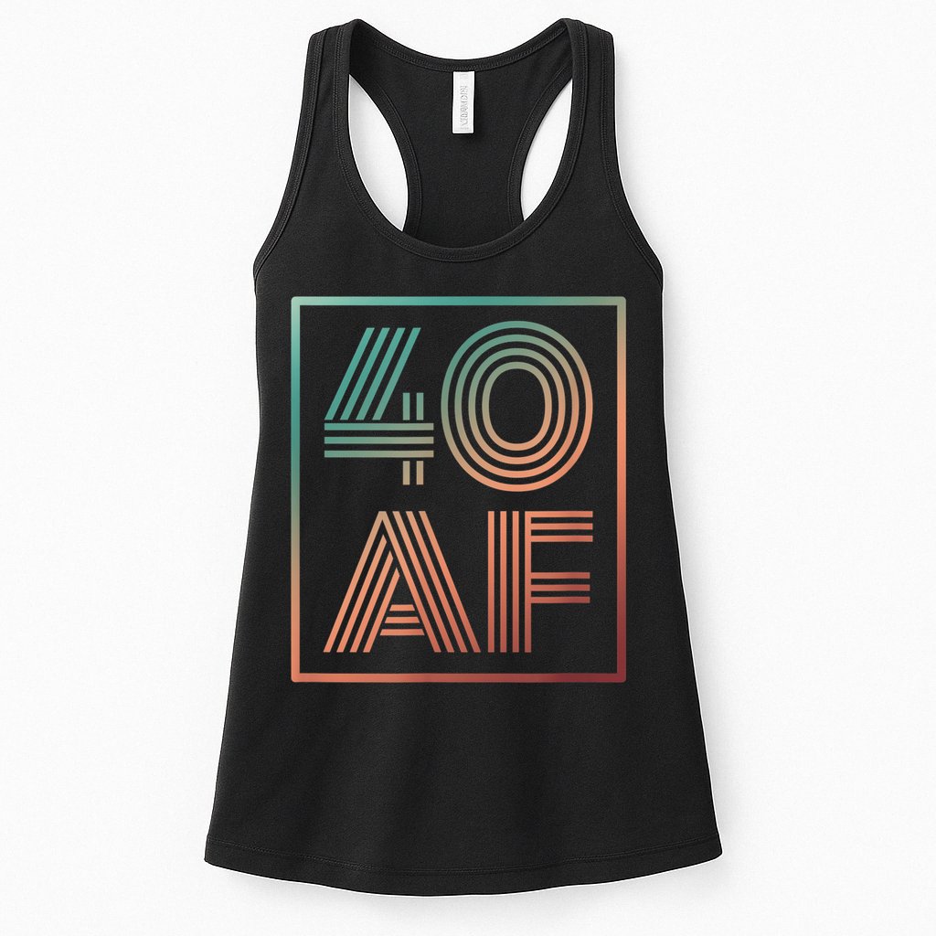 40 Af 40th Birthday Forty Years Old Retro Womens Tank Top