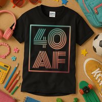 40 Af 40th Birthday Forty Years Old Retro Kids T-Shirt