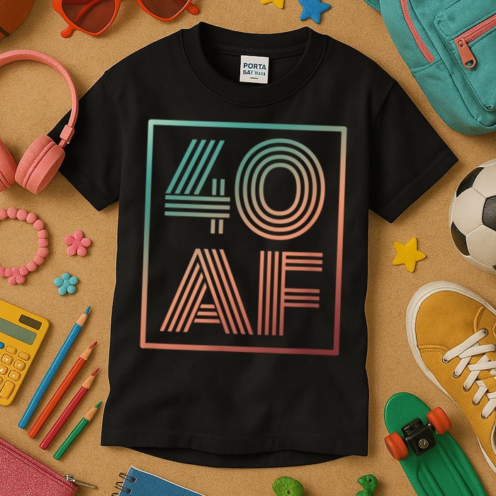 40 Af 40th Birthday Forty Years Old Retro Kids T-Shirt