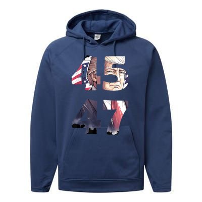 45th And 47th President Trump 2024 Election Performance Fleece Hoodie