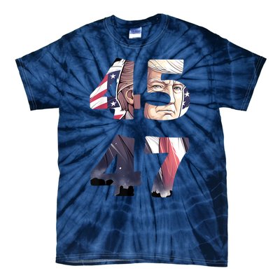 45th And 47th President Trump 2024 Election Tie-Dye T-Shirt