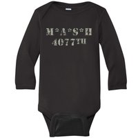 4077 Army 4077th Retro Military Vintage Baby Long Sleeve Bodysuit