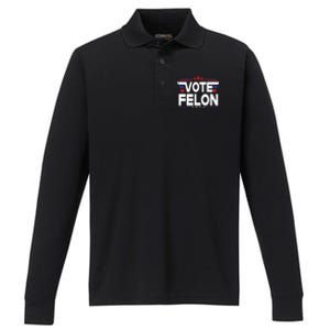 45 And 47 Funny Vote For The Felon Cute Gift Performance Long Sleeve Polo