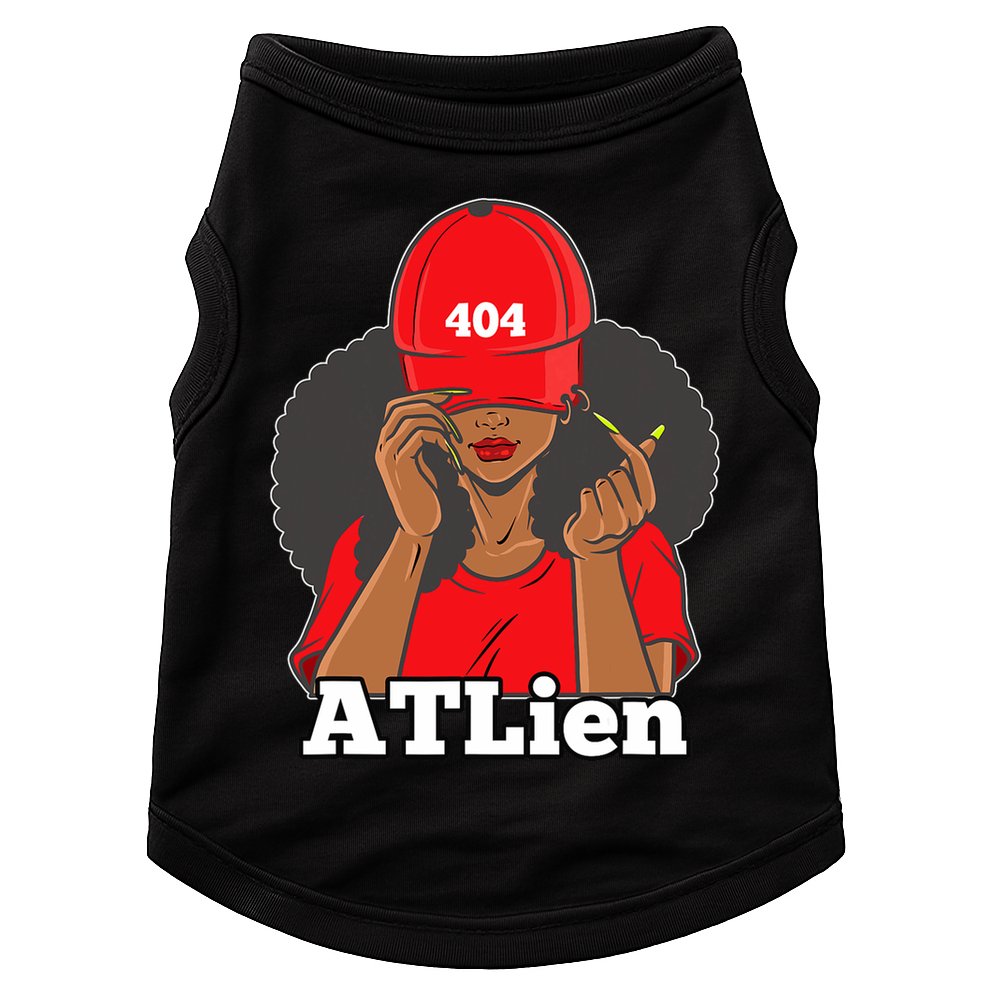 404 Atlien Atlanta Atl Area Code Black Woman Afro Doggie Tank