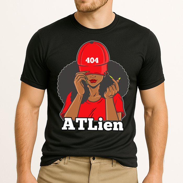 404 Atlien Atlanta Atl Area Code Black Woman Afro Cooling Performance Crew T-Shirt