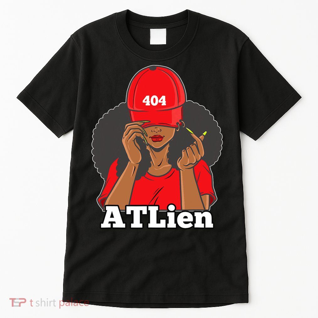 404 Atlien Atlanta Atl Area Code Black Woman Afro Tall T-Shirt
