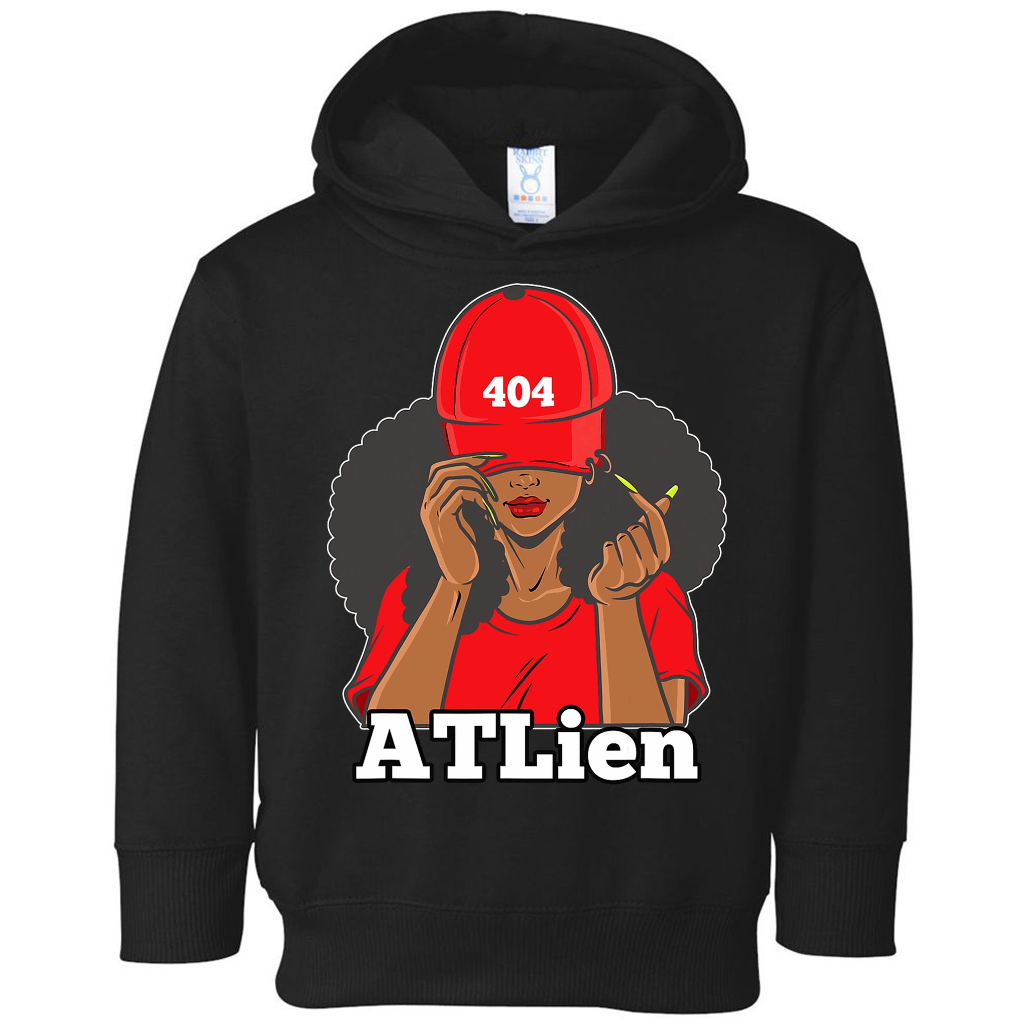 404 Atlien Atlanta Atl Area Code Black Woman Afro Toddler Hoodie