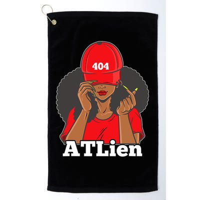 404 Atlien Atlanta Atl Area Code Black Woman Afro Golf Towel