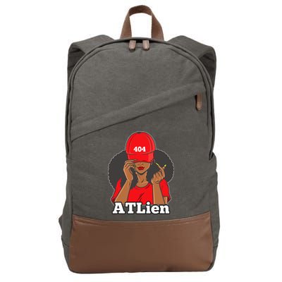 404 Atlien Atlanta Atl Area Code Black Woman Afro Cotton Canvas Backpack