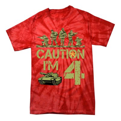 4th Army Birthday Military IM 4 Year Old Camo Birthday Tie-Dye T-Shirt