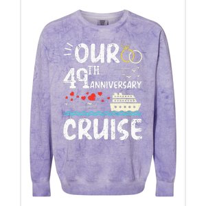 49th Anniversary Cruise Trip Wedding Husband Wife Couple Colorblast Crewneck Sweatshirt