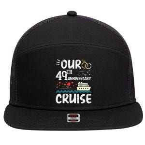 49th Anniversary Cruise Trip Wedding Husband Wife Couple 7 Panel Mesh Trucker Snapback Hat