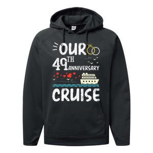 49th Anniversary Cruise Trip Wedding Husband Wife Couple Performance Fleece Hoodie