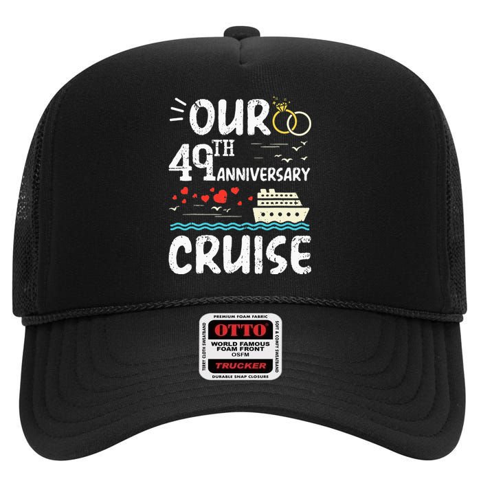 49th Anniversary Cruise Trip Wedding Husband Wife Couple High Crown Mesh Back Trucker Hat