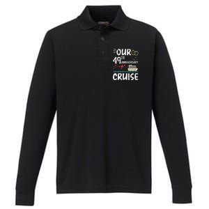 49th Anniversary Cruise Trip Wedding Husband Wife Couple Performance Long Sleeve Polo