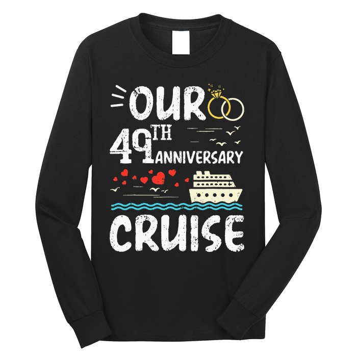 49th Anniversary Cruise Trip Wedding Husband Wife Couple Long Sleeve Shirt