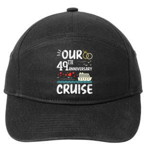 49th Anniversary Cruise Trip Wedding Husband Wife Couple 7-Panel Snapback Hat