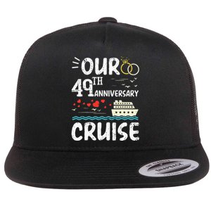 49th Anniversary Cruise Trip Wedding Husband Wife Couple Flat Bill Trucker Hat