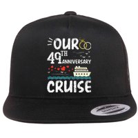 49th Anniversary Cruise Trip Wedding Husband Wife Couple Flat Bill Trucker Hat