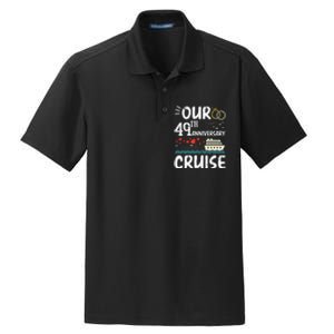 49th Anniversary Cruise Trip Wedding Husband Wife Couple Dry Zone Grid Polo