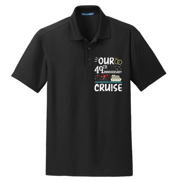 49th Anniversary Cruise Trip Wedding Husband Wife Couple Dry Zone Grid Polo