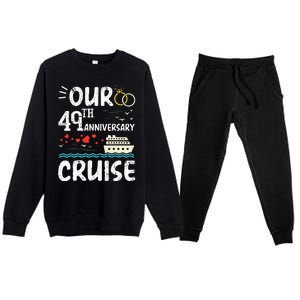 49th Anniversary Cruise Trip Wedding Husband Wife Couple Premium Crewneck Sweatsuit Set