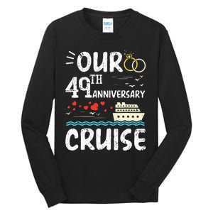 49th Anniversary Cruise Trip Wedding Husband Wife Couple Tall Long Sleeve T-Shirt