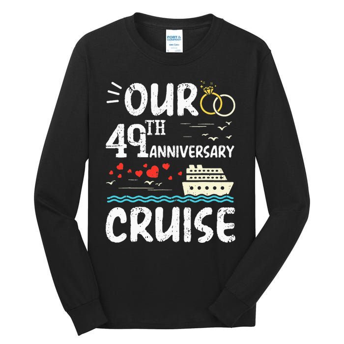 49th Anniversary Cruise Trip Wedding Husband Wife Couple Tall Long Sleeve T-Shirt