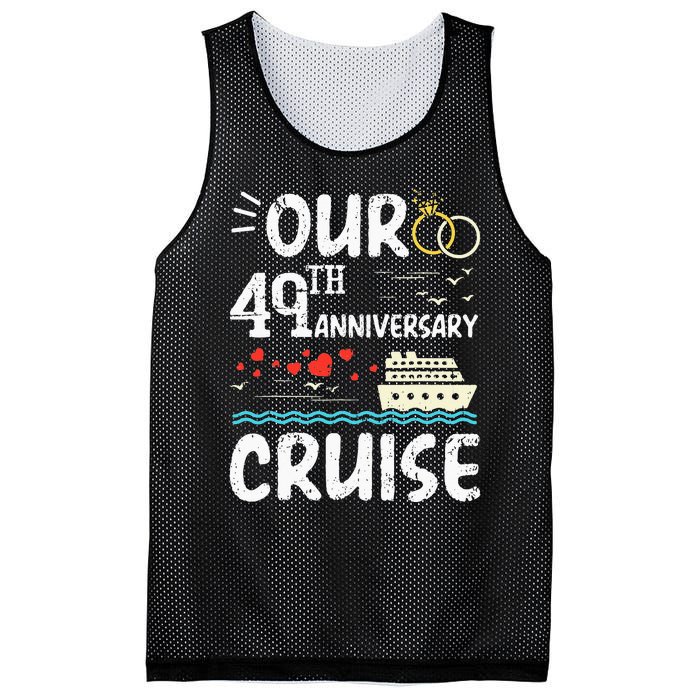 49th Anniversary Cruise Trip Wedding Husband Wife Couple Mesh Reversible Basketball Jersey Tank