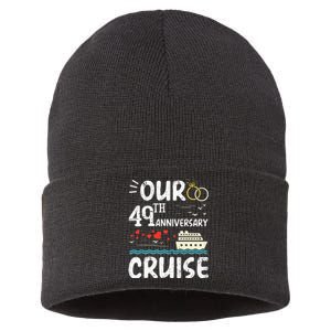 49th Anniversary Cruise Trip Wedding Husband Wife Couple Sustainable Knit Beanie