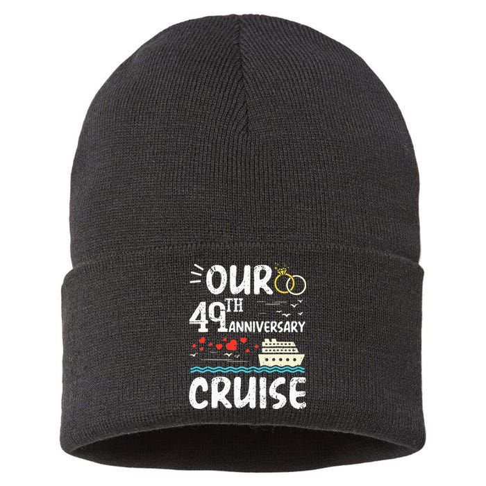 49th Anniversary Cruise Trip Wedding Husband Wife Couple Sustainable Knit Beanie