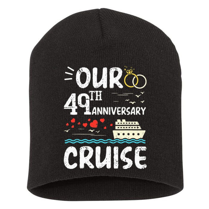 49th Anniversary Cruise Trip Wedding Husband Wife Couple Short Acrylic Beanie