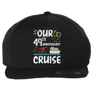 49th Anniversary Cruise Trip Wedding Husband Wife Couple Wool Snapback Cap