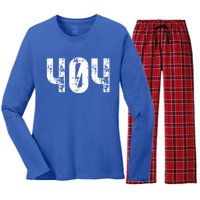 404 Area Code Atlanta Ga Mobile Telephone Area Code 404 Gift Women's Long Sleeve Flannel Pajama Set 