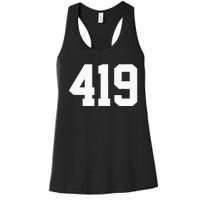 419 Area Code Toledo Sylvania Mansfield Lima Findlay Ohio Women's Racerback Tank