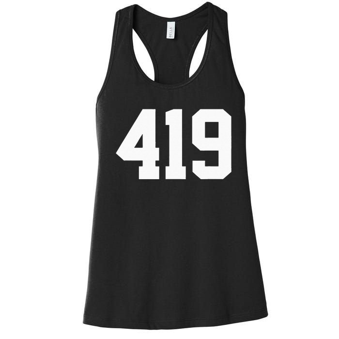 419 Area Code Toledo Sylvania Mansfield Lima Findlay Ohio Women's Racerback Tank