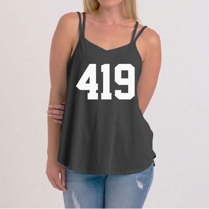 419 Area Code Toledo Sylvania Mansfield Lima Findlay Ohio Women's Strappy Tank