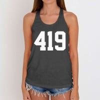 419 Area Code Toledo Sylvania Mansfield Lima Findlay Ohio Women's Knotted Racerback Tank