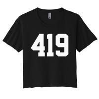 419 Area Code Toledo Sylvania Mansfield Lima Findlay Ohio Women's Crop Top Tee