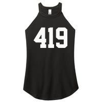 419 Area Code Toledo Sylvania Mansfield Lima Findlay Ohio Women's Perfect Tri Rocker Tank