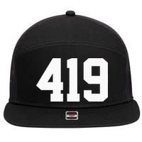 419 Area Code Toledo Sylvania Mansfield Lima Findlay Ohio 7 Panel Mesh Trucker Snapback Hat