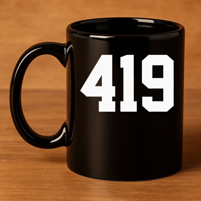 419 Area Code Toledo Sylvania Mansfield Lima Findlay Ohio 11oz C Handle Ceramic Mug