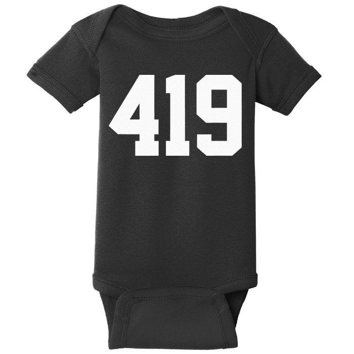 419 Area Code Toledo Sylvania Mansfield Lima Findlay Ohio Baby Bodysuit