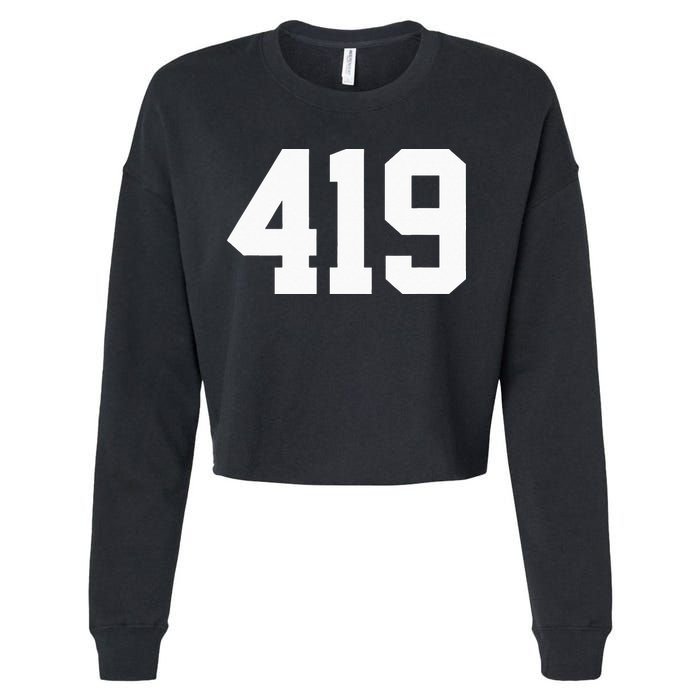 419 Area Code Toledo Sylvania Mansfield Lima Findlay Ohio Cropped Pullover Crew