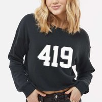 419 Area Code Toledo Sylvania Mansfield Lima Findlay Ohio Cropped Pullover Crew
