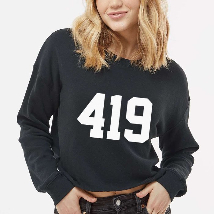 419 Area Code Toledo Sylvania Mansfield Lima Findlay Ohio Cropped Pullover Crew