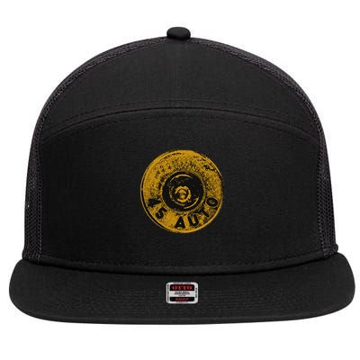 45 Acp Cartridge Bottom, Big Bore Ammo 7 Panel Mesh Trucker Snapback Hat
