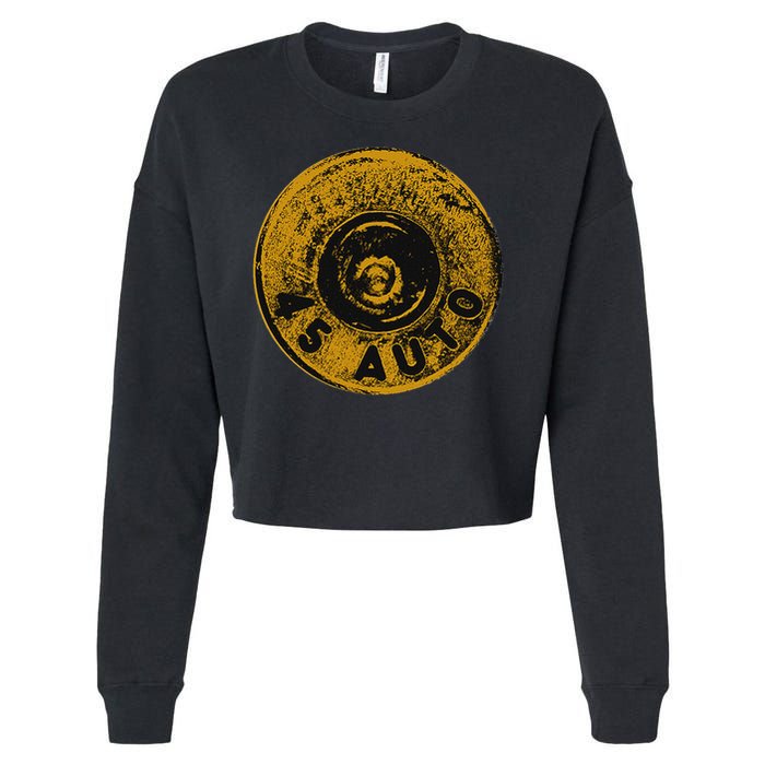 45 Acp Cartridge Bottom, Big Bore Ammo Cropped Pullover Crew