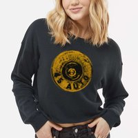 45 Acp Cartridge Bottom, Big Bore Ammo Cropped Pullover Crew